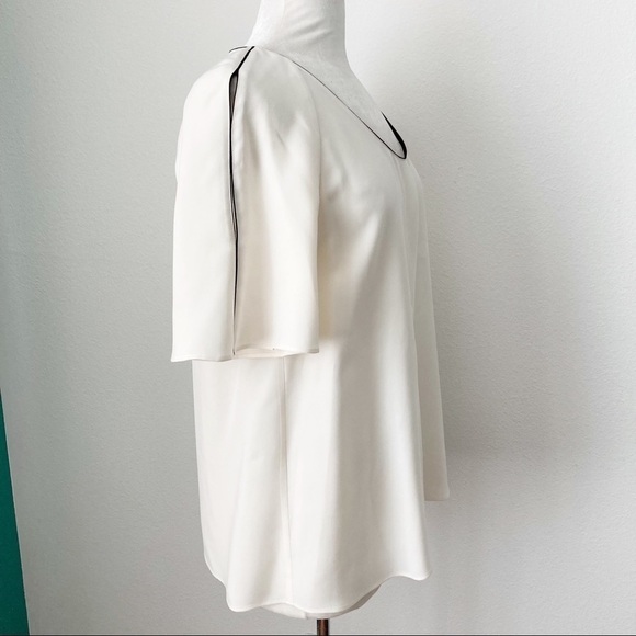 Lafayette 148 Silk Cold Shoulder Kaila Blouse - Picture 7 of 9